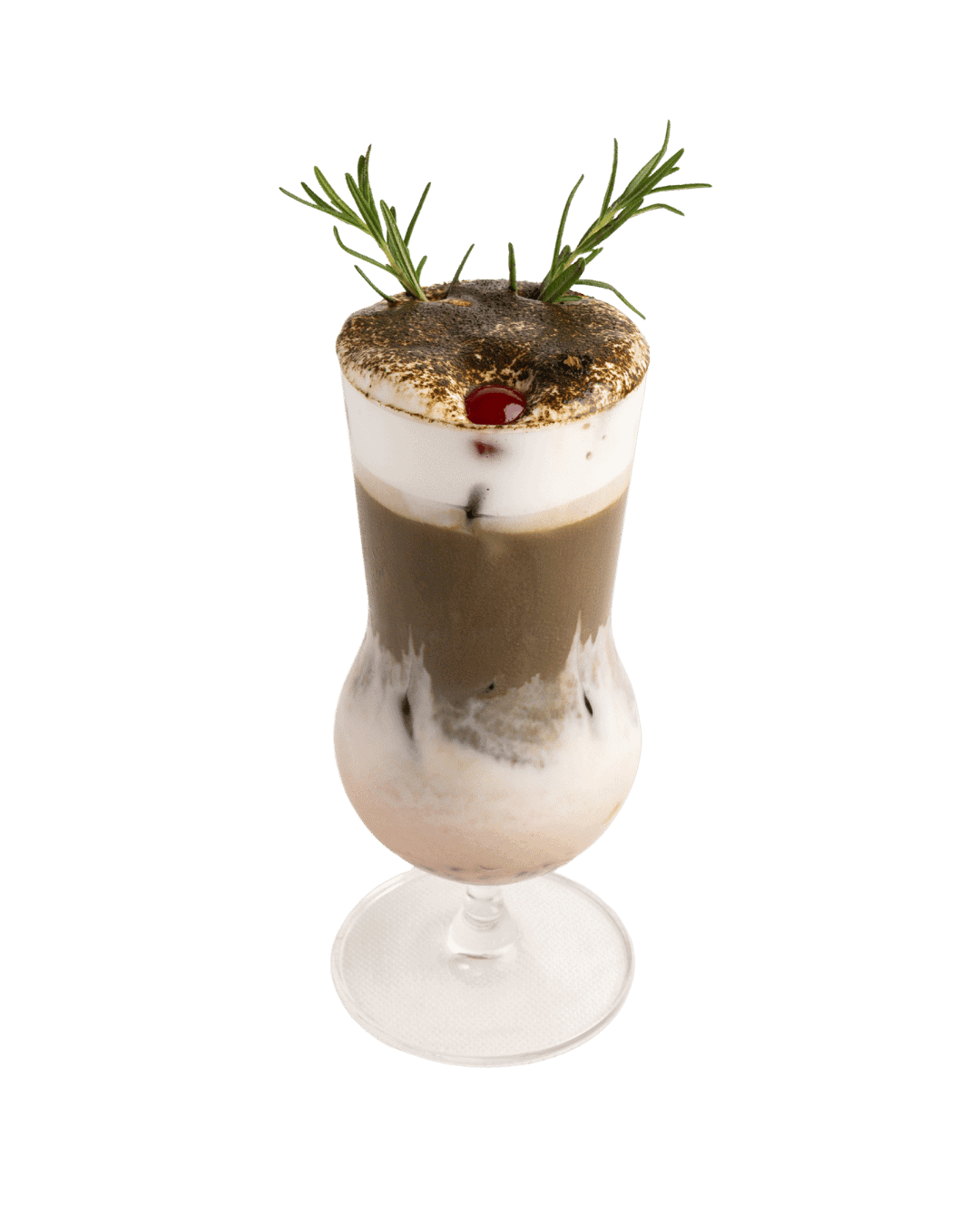 Rudolph Hojicha Latte with creamy hojicha and Christmas-inspired toppings – winter holiday drink