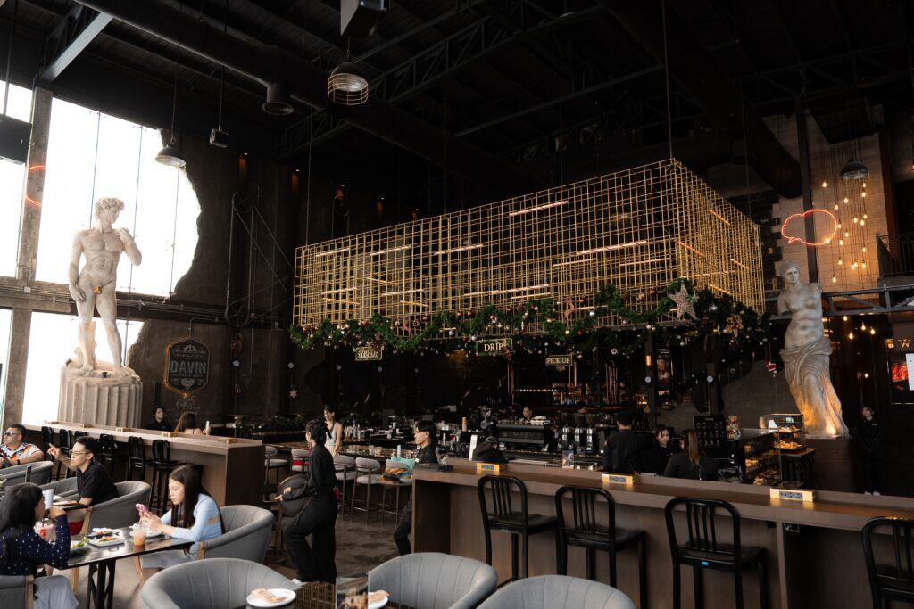 Professional international buffet catering service at Davin Cafe, a top-rated cafe with good ambience for 2026 New Year celebrations.