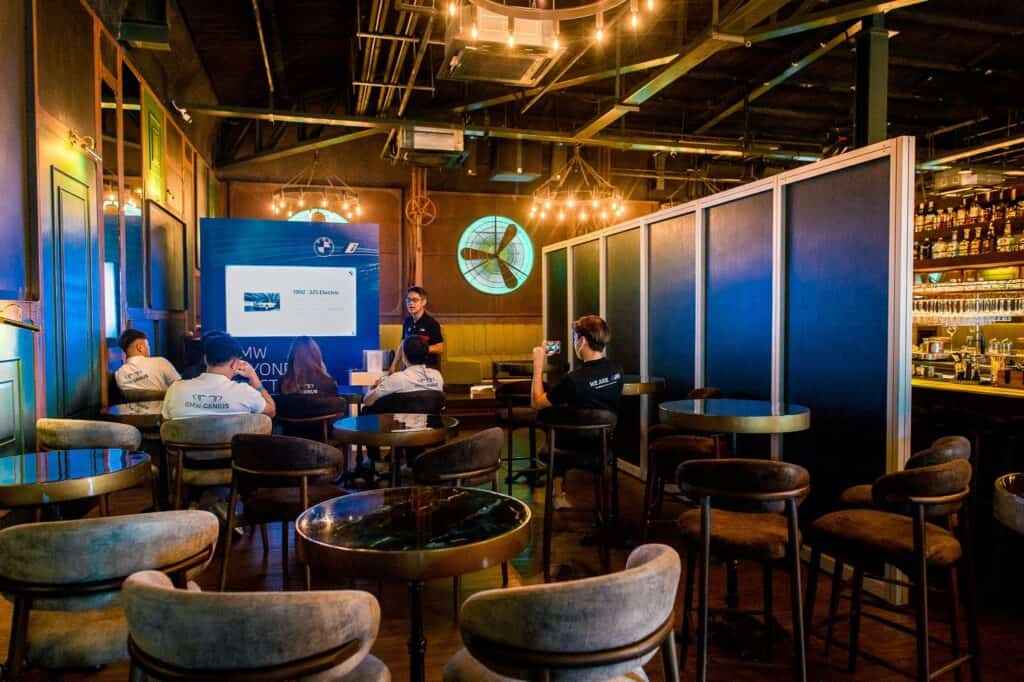 Corporate workshop event venue hosting private brand presentation and training session, ideal for business seminars and small-scale organizational events in Bangkok