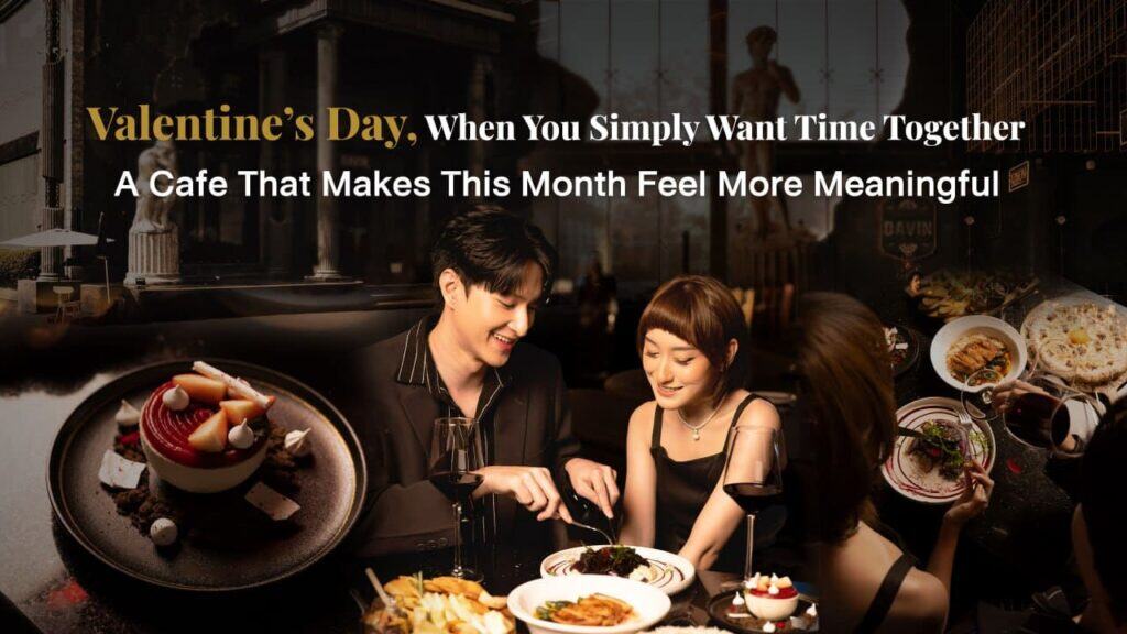 Valentine’s Day romantic dinner scene of a couple enjoying a special moment together in an intimate and elegant atmosphere