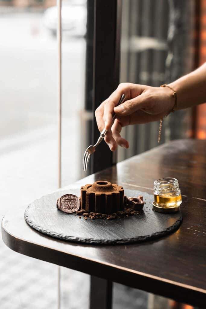 Delicious cake cafe signature artisan chocolate gear cake dessert at Davin Cafe premium dessert cafe