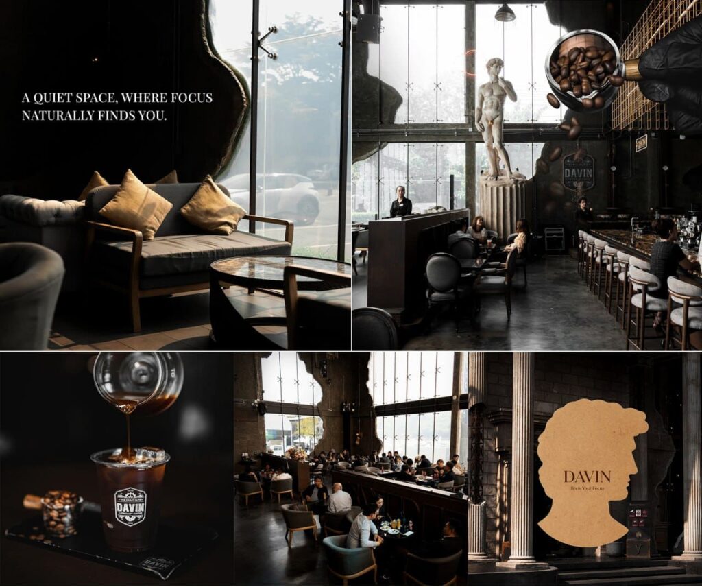 DAVIN CAFE คาเฟ่นั่งทำงานสไตล์หรู บรรยากาศเงียบสงบ เหมาะสำหรับ work cafe ทำงาน ประชุม และพักผ่อน พร้อมเครื่องดื่มกาแฟคุณภาพและพื้นที่สร้างสรรค์