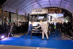 JAC electric truck unveiling ceremony at Davin Cafe product launch venue in Bangkok