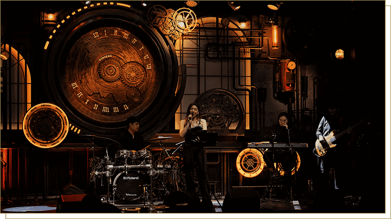 Live music stage at Vinsens inside Davin Cafe event venue in Bangkok for parties and special events