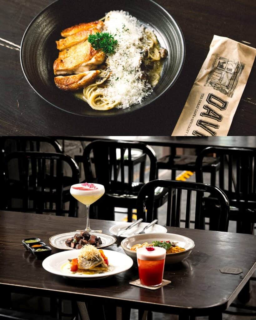 Brunch in Ramintra at DAVIN CAFE featuring European-style dishes and drinks in a classic dining atmosphere