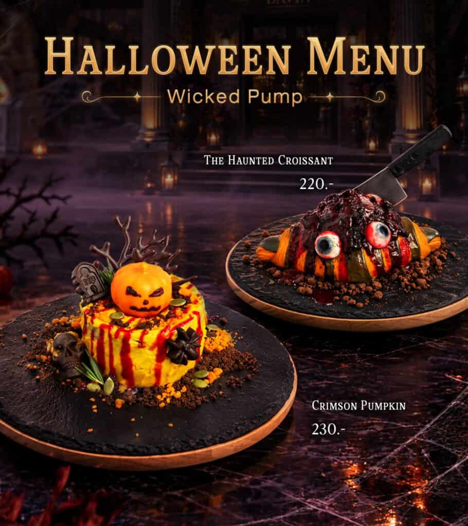 เมนูฮาโลวีน 2026 Wicked Pump ของหวานธีมฟักทองและครัวซองต์ที่ DAVIN CAFE